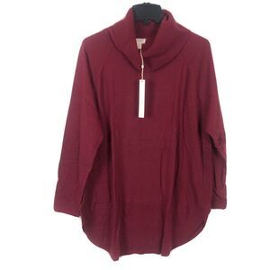 NWT Caslon Red Cordovan Turtleneck Long Sleeve Tunic Sweater Women's Size XXL
